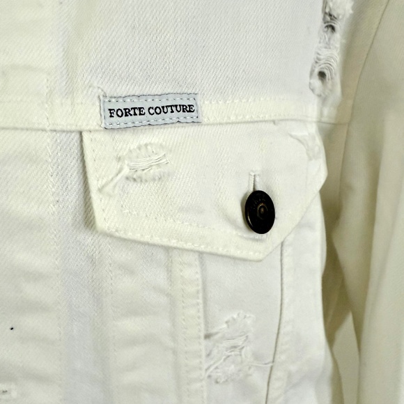 SUPER MAMA Denim Jacket – White Distressed Style – Mother’s Day Gift Idea - Picture 4 of 8